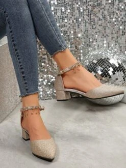 Elegant Rhinestone Decor Ankle Strap Glitter Block Heel Hollow Shoes 18 Elegant Rhinestone Decor Ankle Strap Glitter Block Heel Hollow Shoes -Zolucky Sales Store f01969feed3148444f73e64ad5a8104d