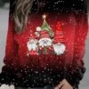 Plus Size Christmas Loose Crew Neck Casual Sweatshirt