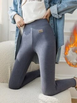 Fleece Plain Tight Casual Leggings -Zolucky Sales Store f08b348bd1a46337649382c087d59dd5