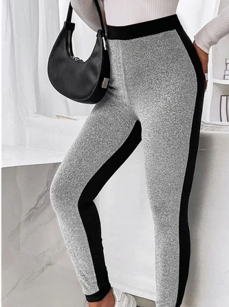 Color Block Jersey Casual Leggings 2 Color Block Jersey Casual Leggings - Image 2