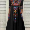V Neck Boho Regular Fit Dress