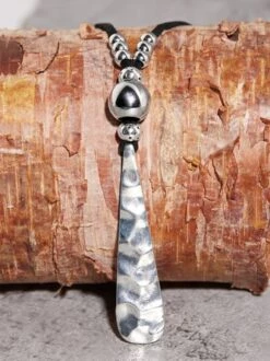 Vintage Silver Metal Beaded Leather Necklace Western Casual Women's Jewelry -Zolucky Sales Store f1c43507f44aab1b714b06c9fc11cc16