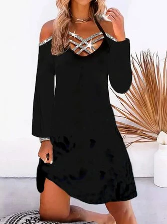 Casual Solid Regular Fit Knitting Dress 1 Casual Solid Regular Fit Knitting Dress