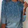 Floral Loose Casual Knitted T-Shirt