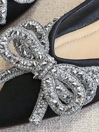 Sparkling Rhinestone Bowknot Fashion Flat Shallow Shoes 6 Sparkling Rhinestone Bowknot Fashion Flat Shallow Shoes - Image 6
