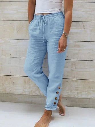 Cotton Casual Loose Buttoned Pants 1 Cotton Casual Loose Buttoned Pants