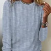 Striped Loose Casual Crew Neck Long Sleeve T-Shirt