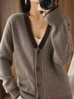 Yarn/Wool Yarn Casual Cardigan -Zolucky Sales Store f37480aec7003871fa8cad00844e8804