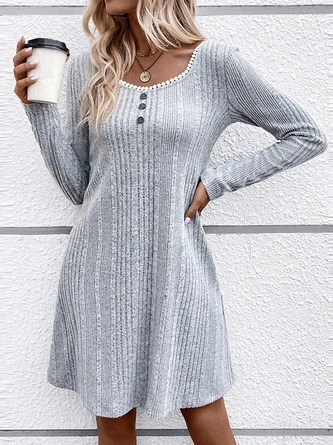 Knitted Sweetheart Neckline Casual Dress 2 Knitted Sweetheart Neckline Casual Dress - Image 2