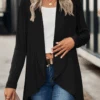 Wrap Loose Casual Daily Plain Winter H-Line Long Sleeve Coat