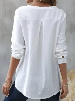 Loose Embroidery Notched Casual Shirt -Zolucky Sales Store f54c0591fb85fc9a072e7264403de7fc