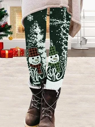 Tight Christmas Snowman Leggings Xmas Leggings 4 Tight Christmas Snowman Leggings Xmas Leggings - Image 4
