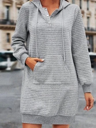 Hoodie Loose Casual Plaid Dress 2 Hoodie Loose Casual Plaid Dress - Image 2