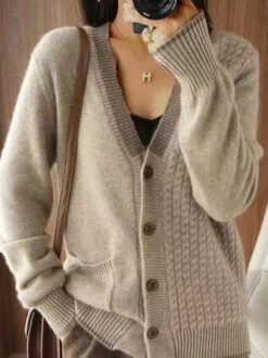 Yarn/Wool Yarn Casual Cardigan