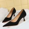 Women Minimalist Wineglass Heel Shallow Pumps
