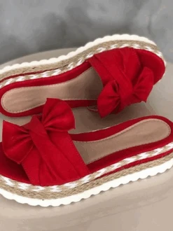 Women Casual Daily Comfy Bowknot Slip On Sandals -Zolucky Sales Store f69ac3124b54515ce5e0a2f008d359e5