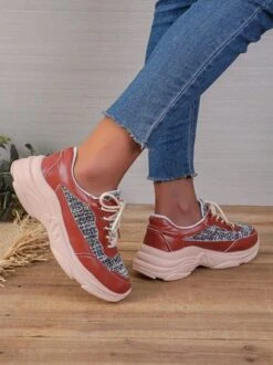 Women's Casual Color Block Paneled Shockproof Chunky Sneakers -Zolucky Sales Store f6dda6d97b932bb959da7a8d7691b726
