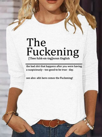 Women's Funny Sarcastic The Fuckening Sarcastic Definition Good Day Then Text Letters Casual Shirt 4 Women's Funny Sarcastic The Fuckening Sarcastic Definition Good Day Then Text Letters Casual Shirt - Image 4
