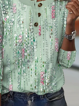 Casual Floral Buckle Loose T-Shirt 3 Casual Floral Buckle Loose T-Shirt - Image 3