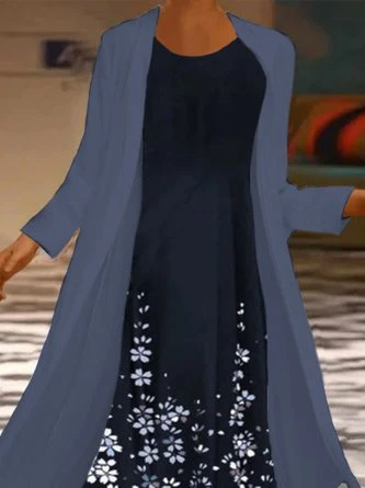 Casual Floral Crew Neck Loose Two-Piece Set 2 Casual Floral Crew Neck Loose Two-Piece Set - Image 2