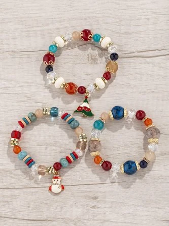 Christmas Cartoon Pendant Bracelet Set Multi-layered Beaded Bracelet 7 Christmas Cartoon Pendant Bracelet Set Multi-layered Beaded Bracelet - Image 7
