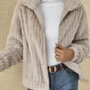 Fluff/Granular Fleece Fabric Casual Teddy Jacket Plus Size