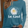Women'S Daisy Be Kind Text Letters Simple Shirt