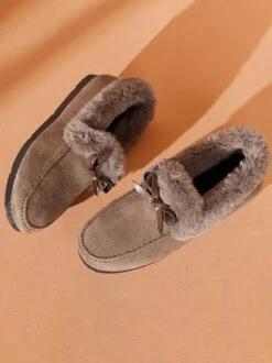 Winter Casual Non-Slip Furry Lined Flat Peas Shoes -Zolucky Sales Store f8738afe9b791c92ab36ccf85e236329