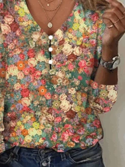 Plus Size Casual Floral Loose T-Shirt -Zolucky Sales Store f94c4006dd56e043584cea5237e43b7e