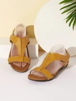 Retro Solid Color Casual Velcro Portable Sandals -Zolucky Sales Store f94cd01bd68a7114a0dfc1c40272d86d