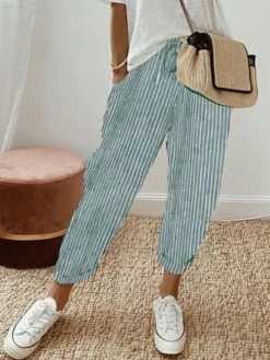 Plus Size Loose Striped Casual Pants -Zolucky Sales Store f9fe8f8eba3b20299fa5315be865fa0f