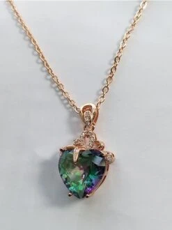 Rhinestone Heart Pendant Necklace -Zolucky Sales Store fa0b8494bf366f31079d77468feb3075