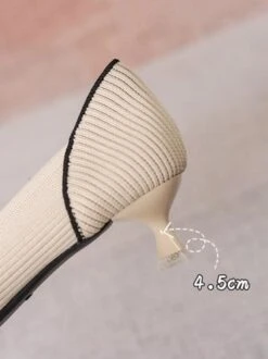 Women Minimalist Color-block Breathable Mesh Fabric Kitten Heel Pumps -Zolucky Sales Store fab4326e76b78f1524c3aa742ca62db2