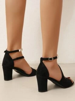 Beads Decor Chunky Heel Ankle Strap Sandals -Zolucky Sales Store faddd160bdc3f420d8612b258fc4748d