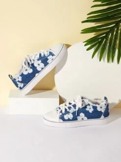 Women's Lily Graphic Print Denim Lace-Up Sneakers 9 Women's Lily Graphic Print Denim Lace-Up Sneakers -Zolucky Sales Store fb506aac04844474729f631a4343611f