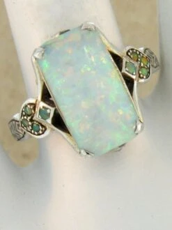 Vintage White Opal Ancient Silver Ring -Zolucky Sales Store fb79495b1feb9a881ca649fdaed4201b