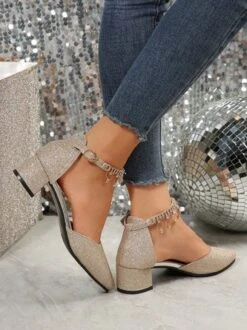 Elegant Rhinestone Decor Ankle Strap Glitter Block Heel Hollow Shoes 19 Elegant Rhinestone Decor Ankle Strap Glitter Block Heel Hollow Shoes -Zolucky Sales Store fbca3a680b2829dc60c09df202517936