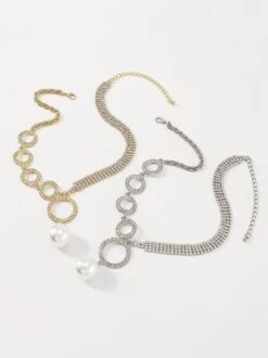 Elegant Imitation Pearl Circle Rhinestone Pendant Necklace -Zolucky Sales Store fbf5c6d24ce54bc83ac6000a3b8c5667