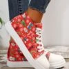Christmas Tree Cartoon Printed Casual High-top Canvas Shoes