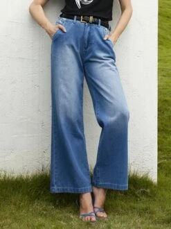 Loose High Waist Plain Urban Wide Leg Long Jeans 27 Loose High Waist Plain Urban Wide Leg Long Jeans -Zolucky Sales Store fcf84f1803f59844070c4d59c2214654