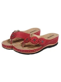 Vintage Floral Casual Wedge Flip-Flops -Zolucky Sales Store fde4065a85935db5a73225a35ba00672