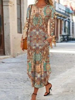 Loose Jersey Ethnic Dress