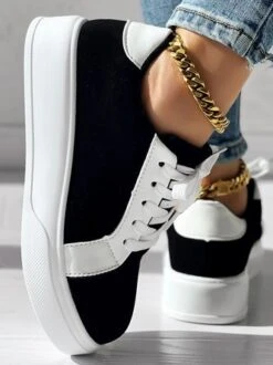 All Season Pu Contrast Stitching Casual Skate Shoes -Zolucky Sales Store fea466d3c5ec8cc6bccf4a0e4e942a82