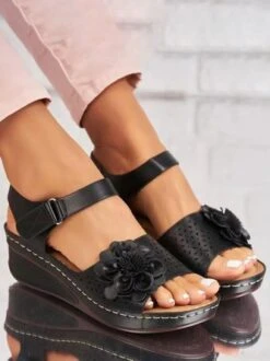 Retro Casual Three-dimensional Flower Hollow Breathable Wedge Sandals -Zolucky Sales Store ffb20d16ef3bddd86d3d465d1cf9376f