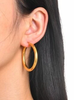 Women Minimalist 18k Gold-plated Hoop Earrings -Zolucky Sales Store ffc52a38336abf253564b34a30122c57