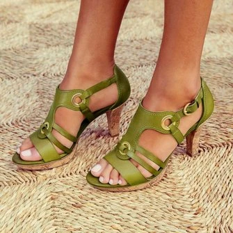 Comfortable Vintage Summer Women Heel Sandals 2 Comfortable Vintage Summer Women Heel Sandals - Image 2
