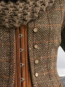 Brown Paneled Long Sleeve Plaid Knit Coat 9 Brown Paneled Long Sleeve Plaid Knit Coat -Zolucky Sales Store l50114a 1 jpg 1571281387621